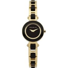 Karen Millen Ladies' Round Dial, Black/Gold Two-Tone, Ceramic KM125BGM Watch