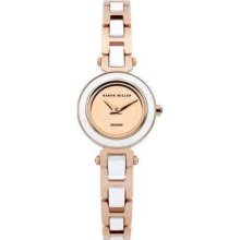 Karen Millen Ladies' Round Dial, Rose Gold/silver Km125wgm Watch Rrp Â£175.00