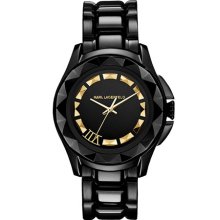 KARL LAGERFELD '7' Beveled Bezel Bracelet Watch, 36mm