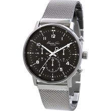 Kenneth Cole Men's Modern Core KC9206 Silver Stainless-Steel Quartz Watch with Black Dial