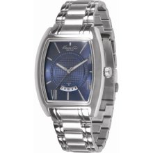 Kenneth Cole Mens New York Wall Street Analog Stainless Watch - Silver Bracelet - Blue Dial - KC3859