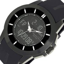 Kenneth Cole York Touch Screen Analog Digital Steel Watch Black Rubber Band