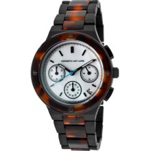 Kenneth Jay Lane Watches Women's Chronograph White MOP Dial Black IP S