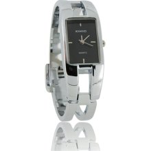 KIMIO 1601 Stainless Steel Quadrate Bracelet Lady's Electronic Wrist Watch