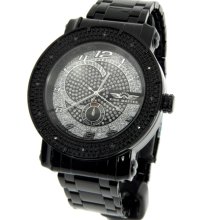 King Master Black Ionic Black-Silver Dial Diamond Men's Watch KM-51