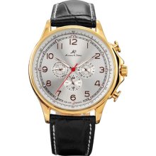Ks Automatic Mechanical 6 Hands White Dial Date Day Leather Band Men Wrist Watch