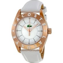 Lacoste Biarritz White Dial White Leather Ladies Watch 2000534 ...