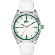 Lacoste Montreal White Leather Mens Watch 2010595 - White - White Gold