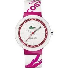 Lacoste Sport Collection Goa Pink Croc White Dial Unisex watch #2010523