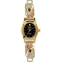 Ladies' Black Hills Gold Diamond Accented Birthstone Watch with Black