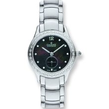 Ladies Charmex Stainless Steel Black MOP Dial Quartz Analog Watch