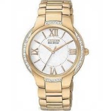 Ladies Citizen Eco-drive Watch, Ciena, Rose Tone, Diamond Bezel, Em0093-59a