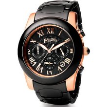 Ladies' Classy Chic Black & Rose Gold Watch