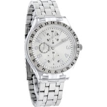 Ladies Fashion 34mm 3-Eye Sub-Dial Silver Tone Quartz Watch ZRT8015