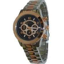 Ladies Mens Rose & White Gold Finish Chronograph Look Metal Watch Kors - Gold - Metal - 3