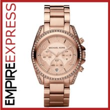 Ladies Michael Kors Madison Rose Gold Crystal Watch - Mk5263 - Rrp Â£235