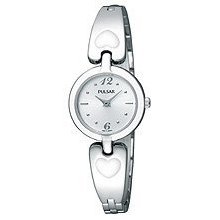 Ladies Pulsar By Seiko Quartz Pta495 Silver Dial Stainless Steel Watch