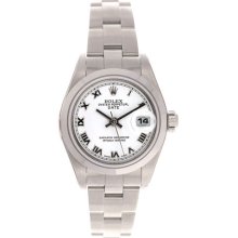Ladies Rolex Date Automatic Watch 69160 White Roman Dial