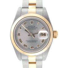 Ladies Rolex Datejust Watch with Smooth Gold Bezel 69163