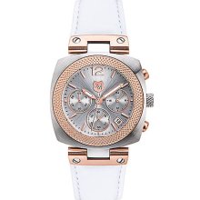 Ladies' Rose Gold & White Chronograph Watch