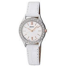 Ladies Seiko Swarovski Crystal Elements Sxgp35 Quartz White Dial Watch