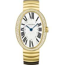 Large Cartier Baignoire Yellow Gold Diamond Ladies Watch WB520021