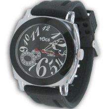 Latest Trendy Midnite Black Round Tocs Watches Gift Box