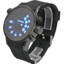 Led Digital Watch Mirror With Led Display Silicone Band Men's Wrist Watch
