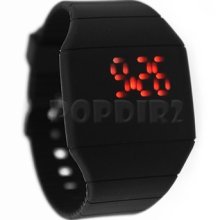 Led Light Up Digital Touch Screen Watch Date Sport Wrist Watch Kids Black