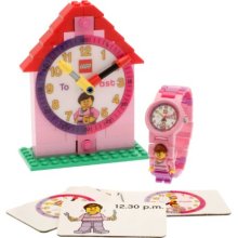 Lego Time Teacher Girl's Quartz Watch With White Dial Analogue Display And Pink Plastic Or Pu Strap 9005039