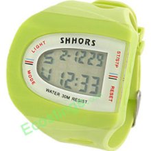 Light Green Scutellate Ladies Girls Digital Sports Watch