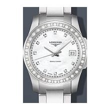 Longines Conquest Lady Pearl Diamond Mini 29.5mm Watch - Mother of Pearl Dial, Stainless Steel Bracelet L32580896 Sale Authentic
