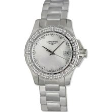 Longines Conquest Stainless Steel & Diamond Womens Watch L3.280.0 ...