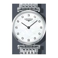 Longines La Grande Classique Mini Diamond Pearl 24mm Watch - Mother of Pearl Dial, Stainless Steel Bracelet L42094876 Sale Authentic