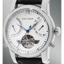 Louis Dubath Mens White Automatic Retrodrade Day-date Limited Edition Leather