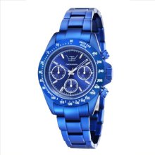 Ltd Watch Aluminium Collection Unisex Quartz Watch With Blue Dial Chronograph Display And Blue Bracelet Ltd 071901