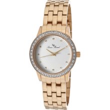 Lucien Piccard Women's Monte Velan Crystal Silver Textured Dial Rose G