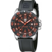 Luminox Mens Navy Seal Colormark 3150 Series Black Dial Red Accents Watch 3165