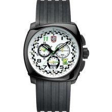 Luminox Mens Tony Kanaan Chronograph Stainless Watch - Black Rubber Strap - White Dial - L1147