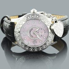 Luxurman Heart Watches: Pink Ladies Diamond Watch 0.24ct