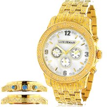 Luxurman Watches Mens Real Diamond Watch 1.25ct
