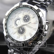 Luxury Big Analog Sport Men Water Clock Hours Dial Steel Wrist Watch B010ww