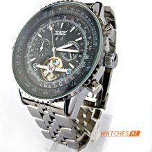 Luxury Black Sub-dials Date/day Stainless Steel Automatic Mechanical Wrist Watch
