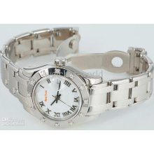 Luxury Lls Automatic Women Watch 18kt White Gold Diamond Pearlmaster