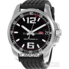 Luxury Mens Miglia Gran Black Dial Rubber Strap Automatic Watch Spor