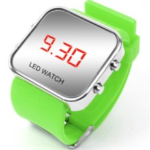 Luxury Sport Style Led Digital Mirror Watch - Green