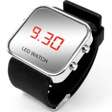 Luxury Sport Style Led Digital Mirror Watch - Black