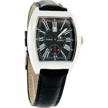 Magnus Manchester Mens Stainless Steel Black Leather Automatic Watch M106msb52