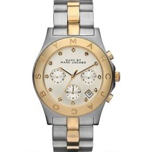 Marc By Marc Jacobs Mbm3177 Blade Chronograph Two Tone Bracelet Lady Watch