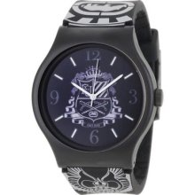 Marc Ecko Midsize Artifaks The Raw & Uncut Black Plastic Case Polyurethane Watch